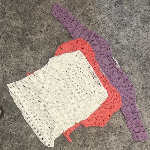 eight eight eight Sweaters - Eight, Eight, Eight  Sweater Set - Purple, Coral, and White size medium